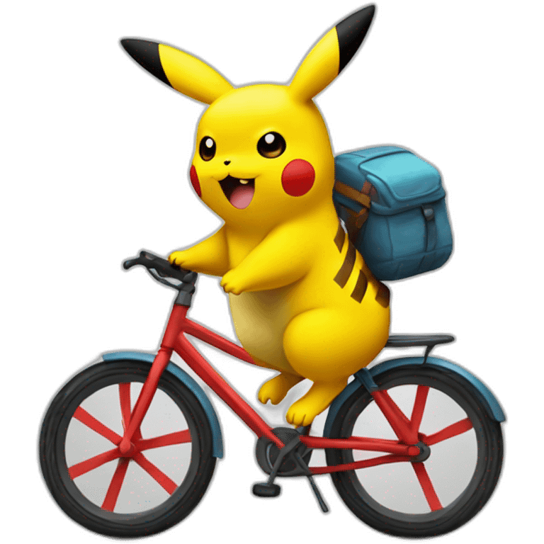 Pikachu à vélo emoji