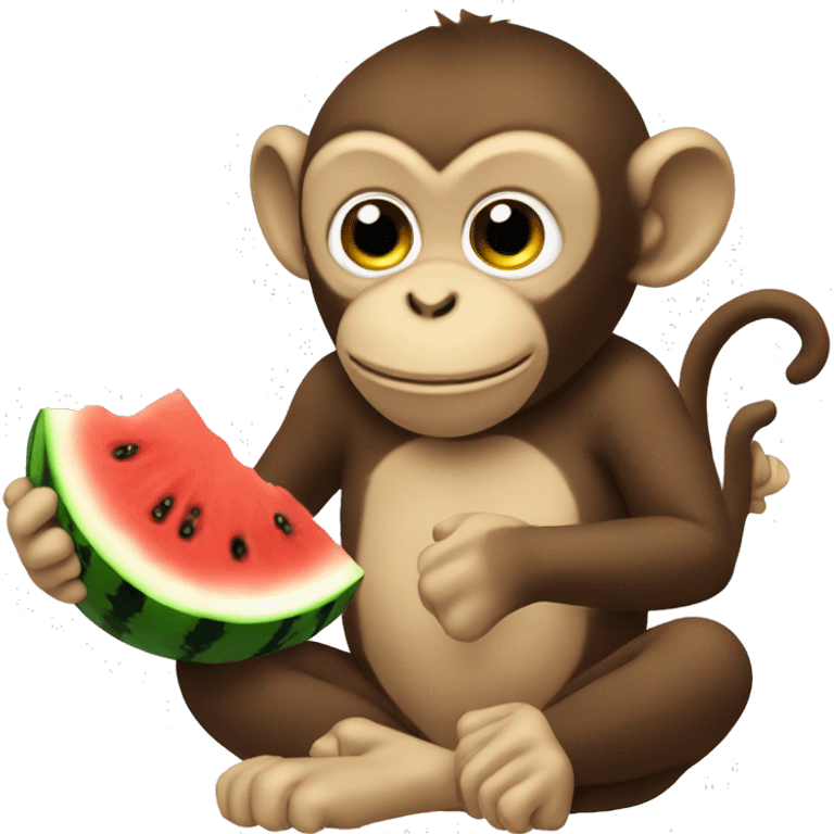 Monkey eating watermelon emoji