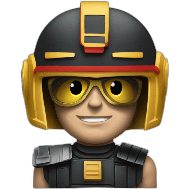 judge dredd with clapperboard visor emoji