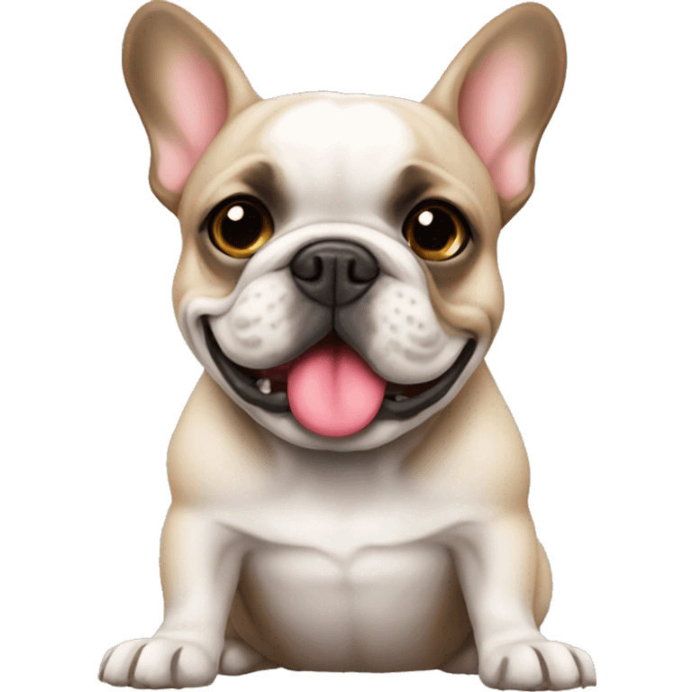 French bulldog with a kiss emoji