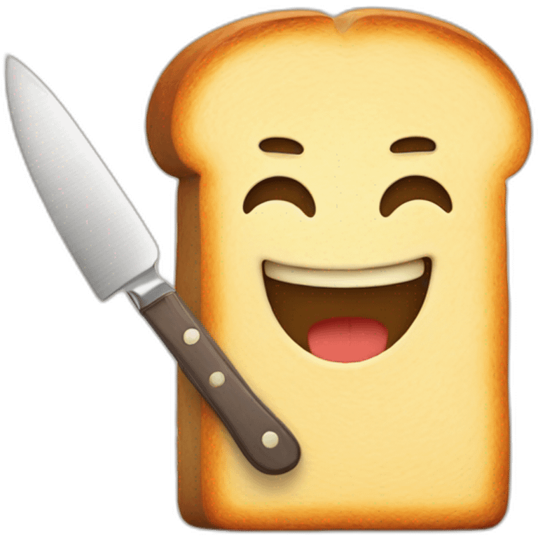 HAPPY BREAD WITH KNIFE IN HIS HAND emoji