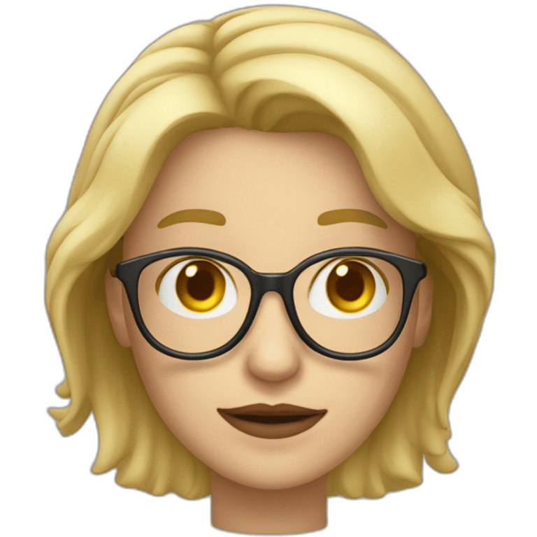 Blonde Frau Schulterlange haar mit dud mit Brille  emoji