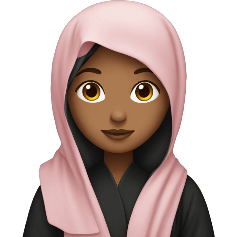 a girl in abaya with hearts emoji