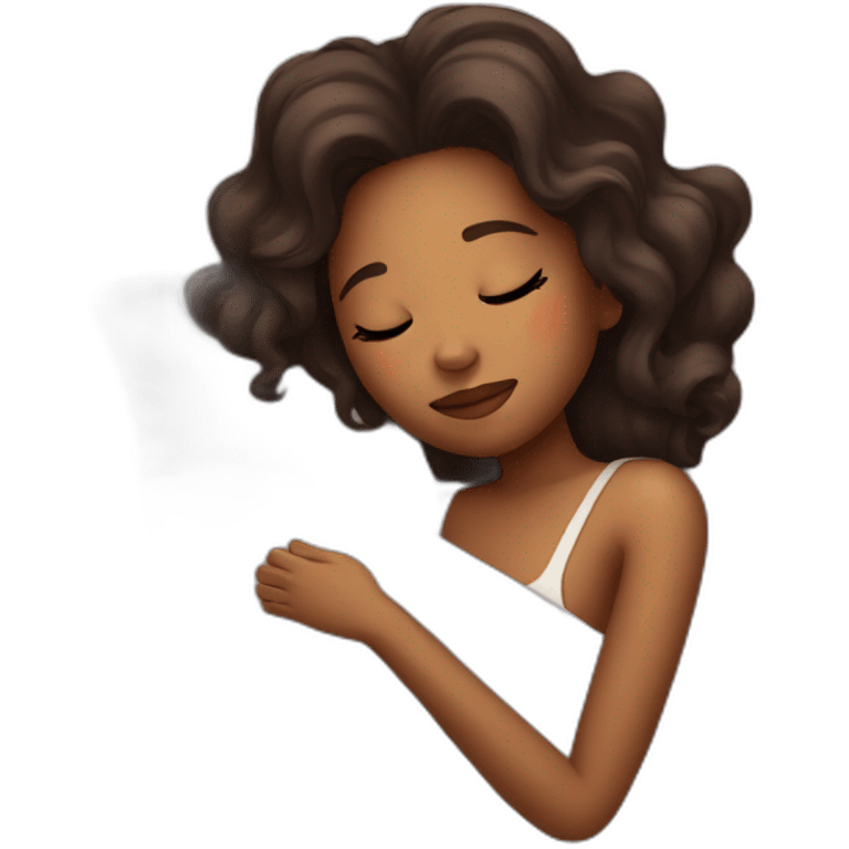 Girl in bed sleeping emoji