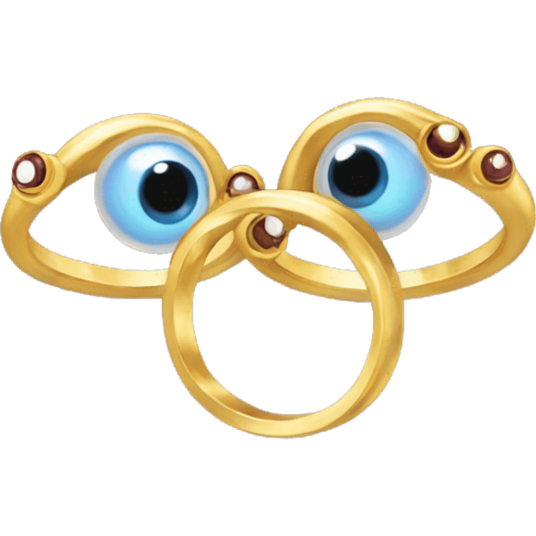 thin gold ring studded with eyeballs emoji