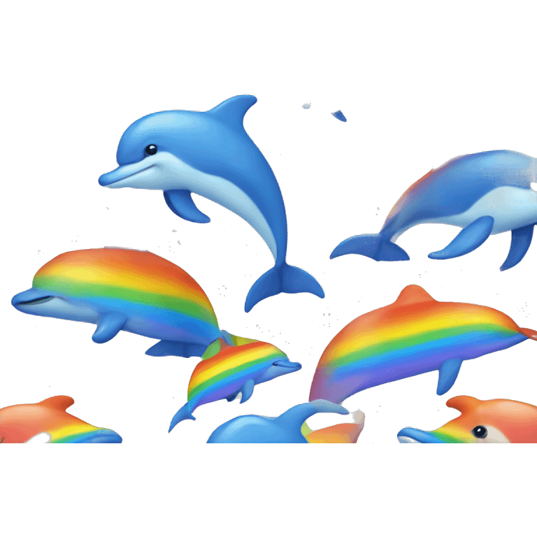 Dolphin with rainbow skin emoji