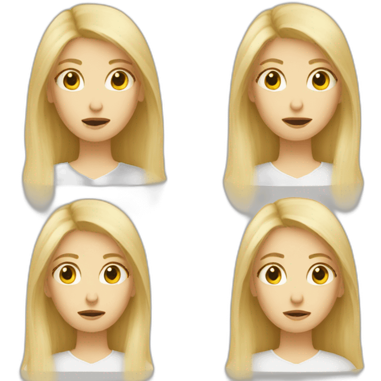 Lady long blonde hair confused at maths emoji