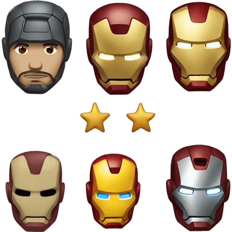 four stars and iron man emoji