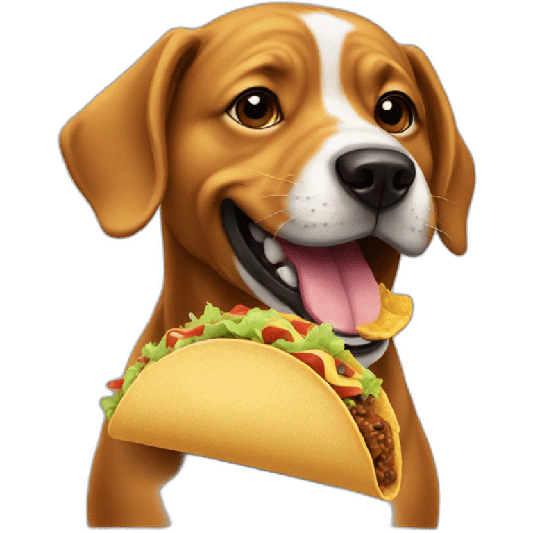 a dog eating a taco emoji