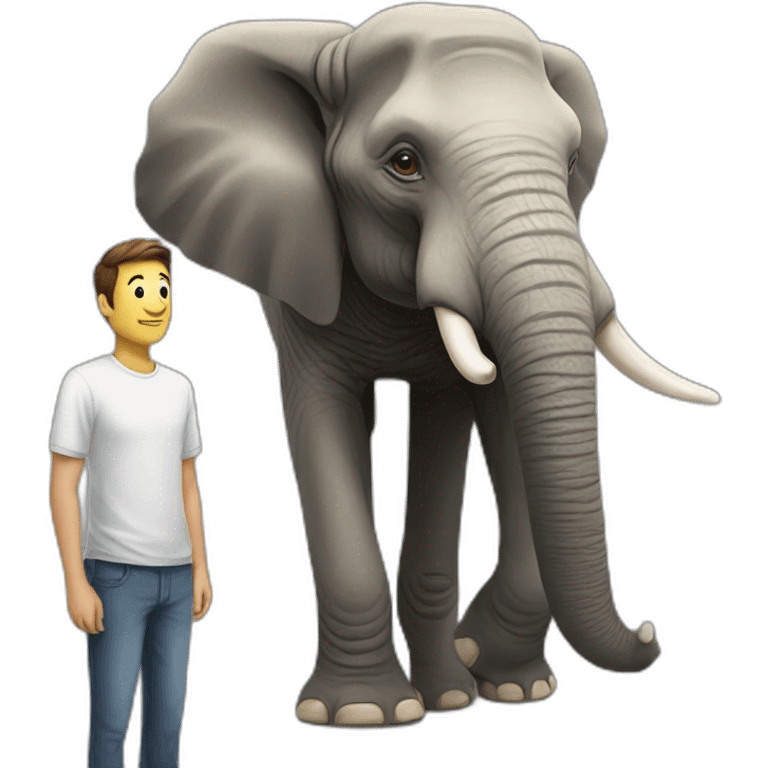 elephant next to a man emoji