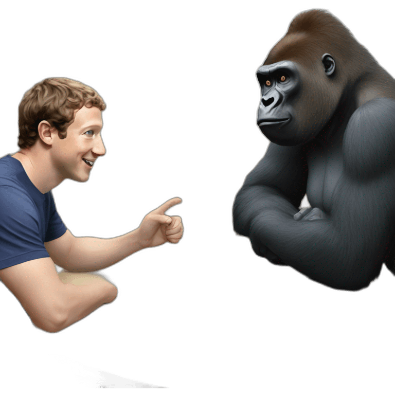 Gorilla meeting Mark Zuckerberg emoji