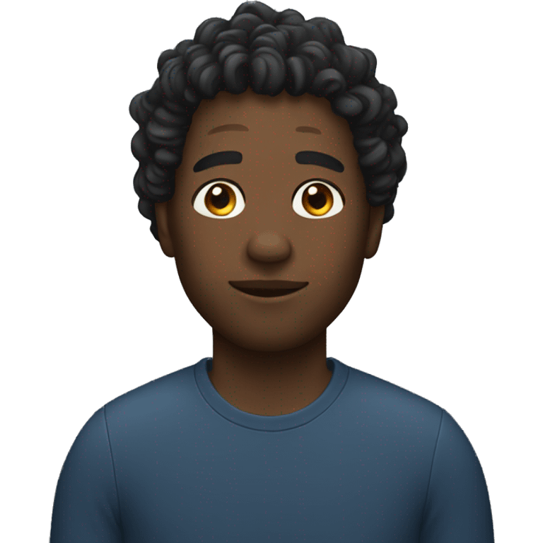 black man with wavy hair emoji