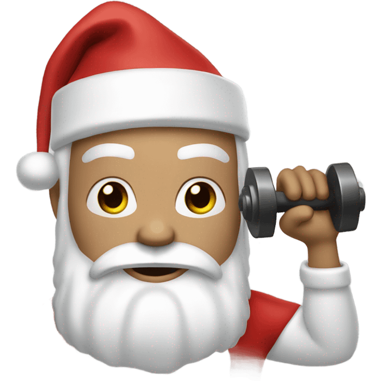 White santa with a dumbbell in hand emoji