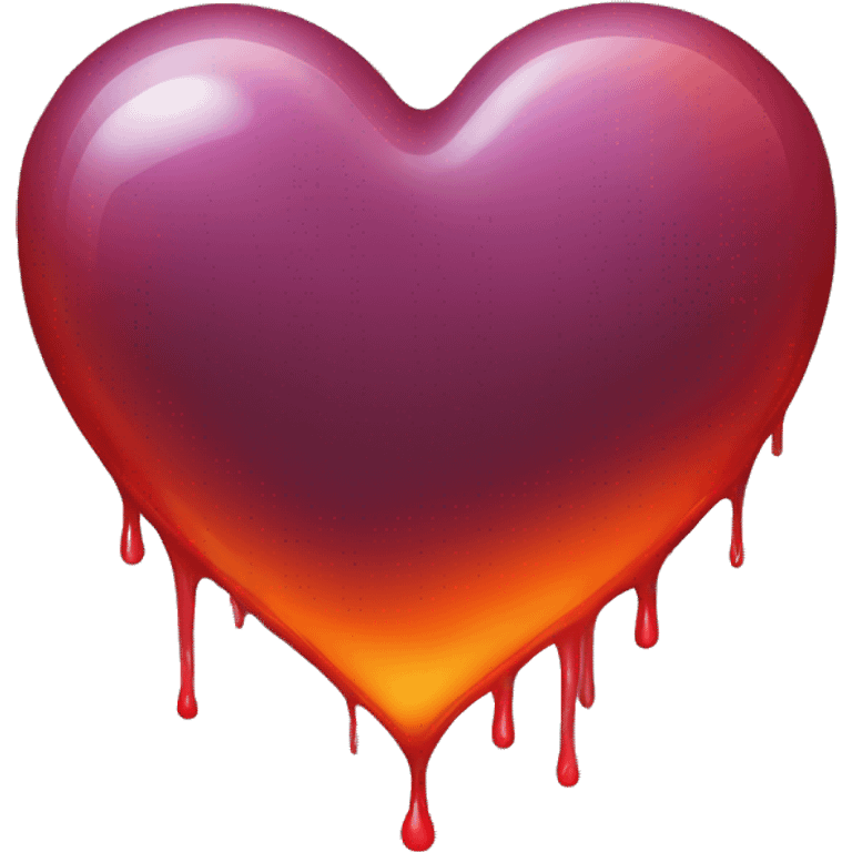 bleeding red heart glowing red-orange emoji