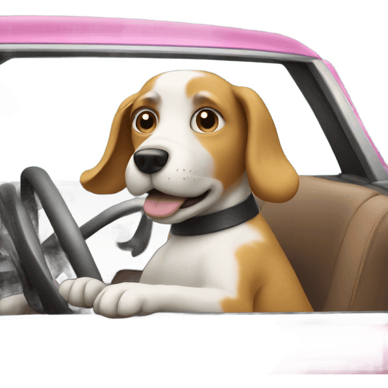 Dog driving a car  emoji