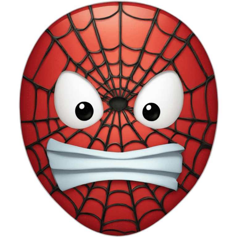 Cut in portrait of spiderman with mask on emoji