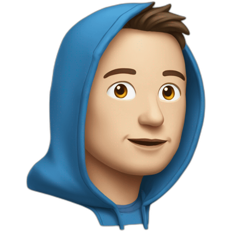 Elon musk with blue hoodie emoji