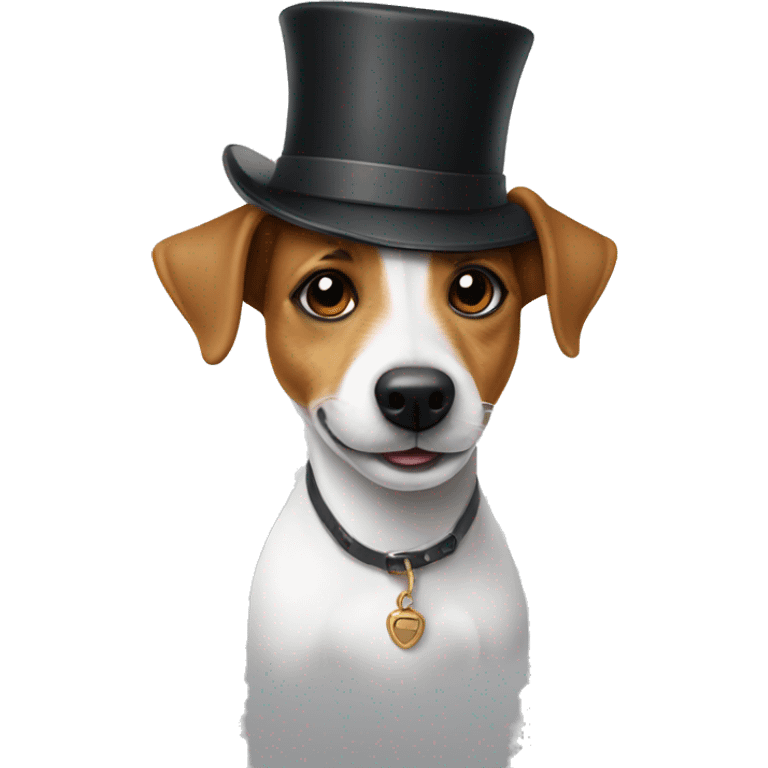 Jack Russell dog with a hat emoji