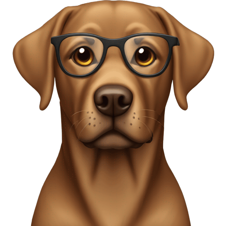 Brown labrador with glasses emoji