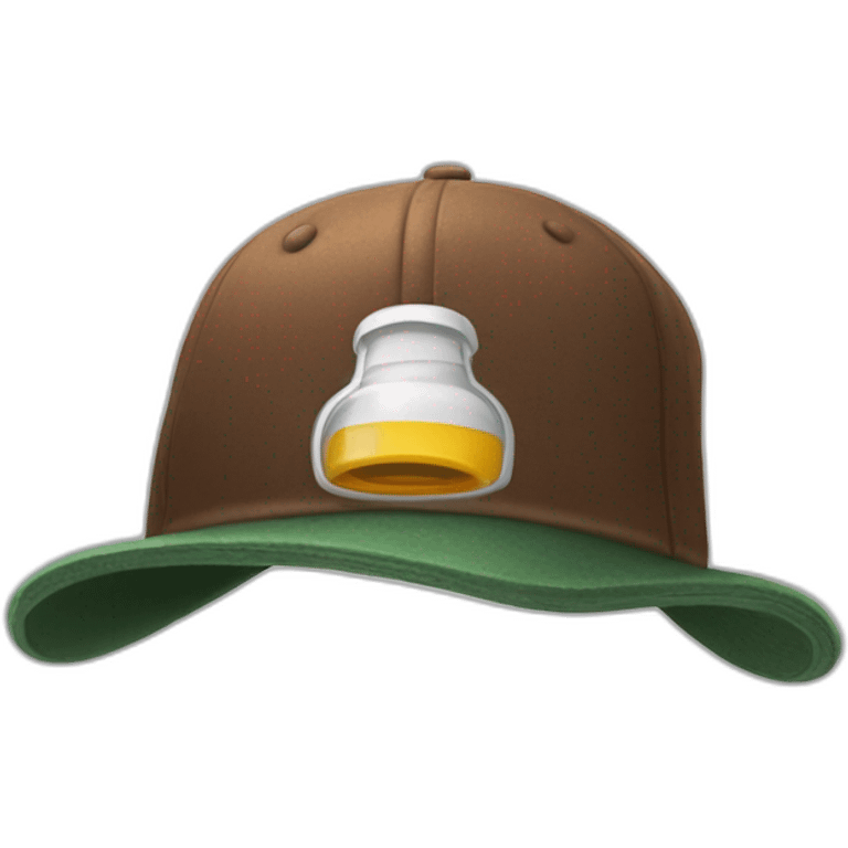 Chat avec une casquette de mario buvznt une bierre emoji