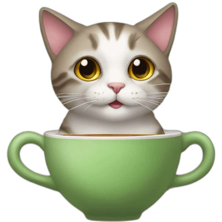 cat drink tea emoji