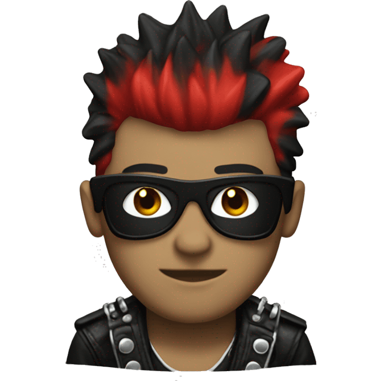 punk rocker with red and black color sheme emoji