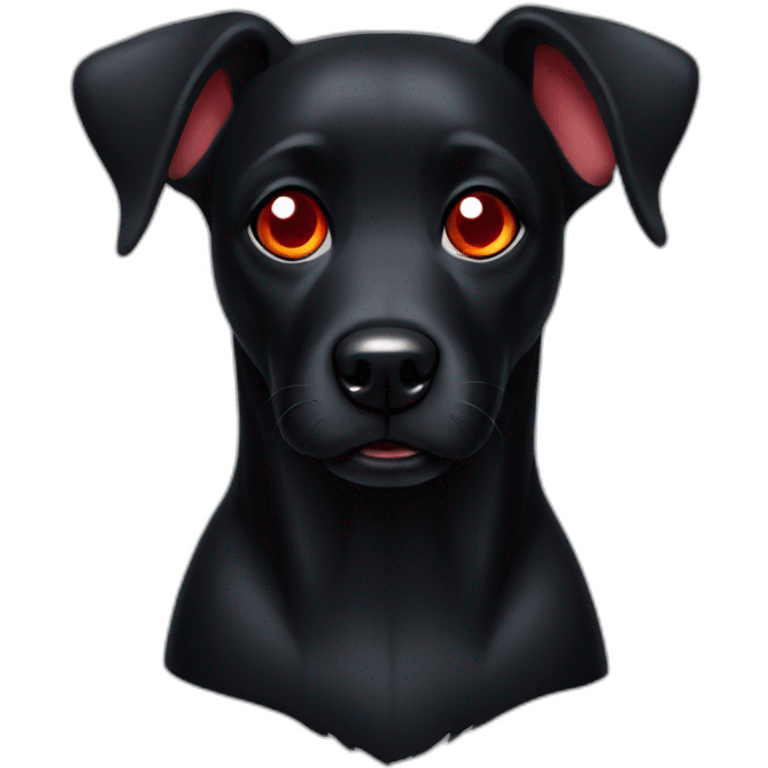 Black dog with red eyes emoji