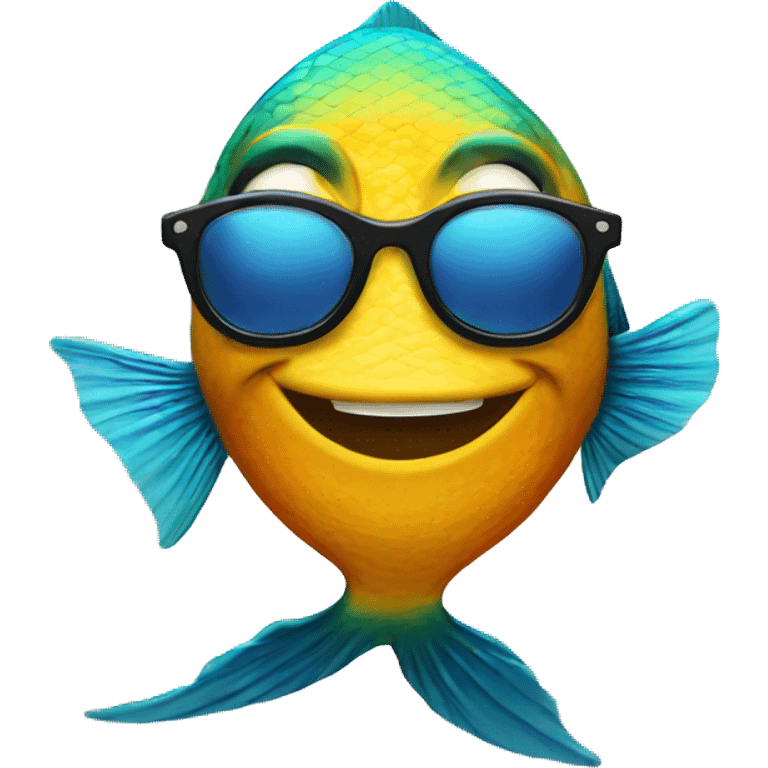 Fish with sunglasses  emoji