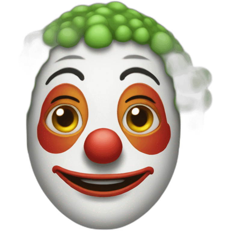 a clown with a turtle face emoji