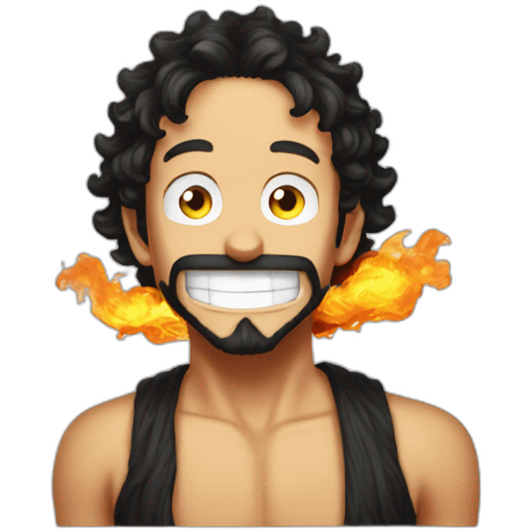 ace one piece avec du feu autour  emoji