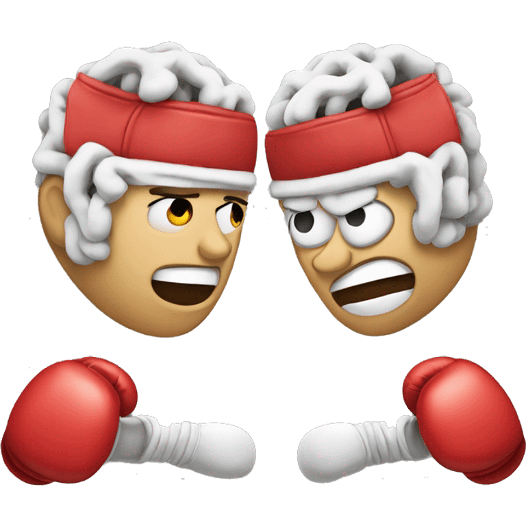 Brain and boxing emoji