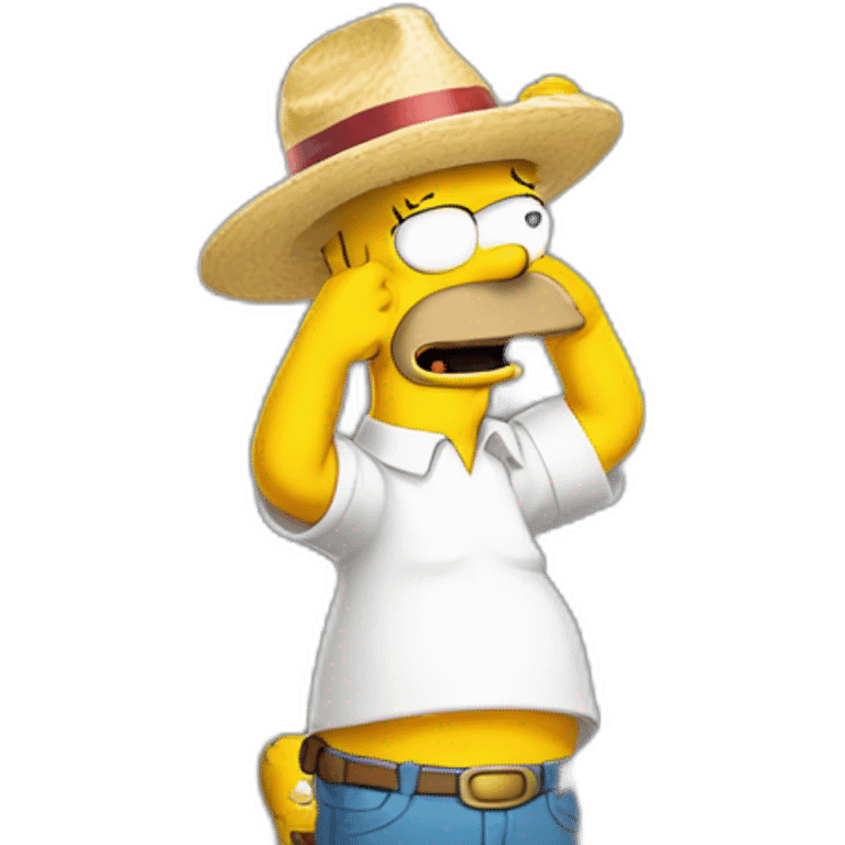 Homer simpson con sombrero emoji