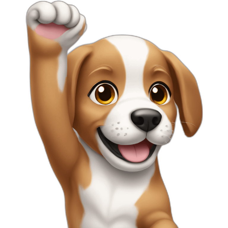 Puppy-waving-hello emoji