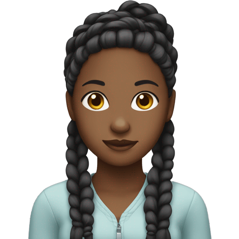 a black girl with braids emoji