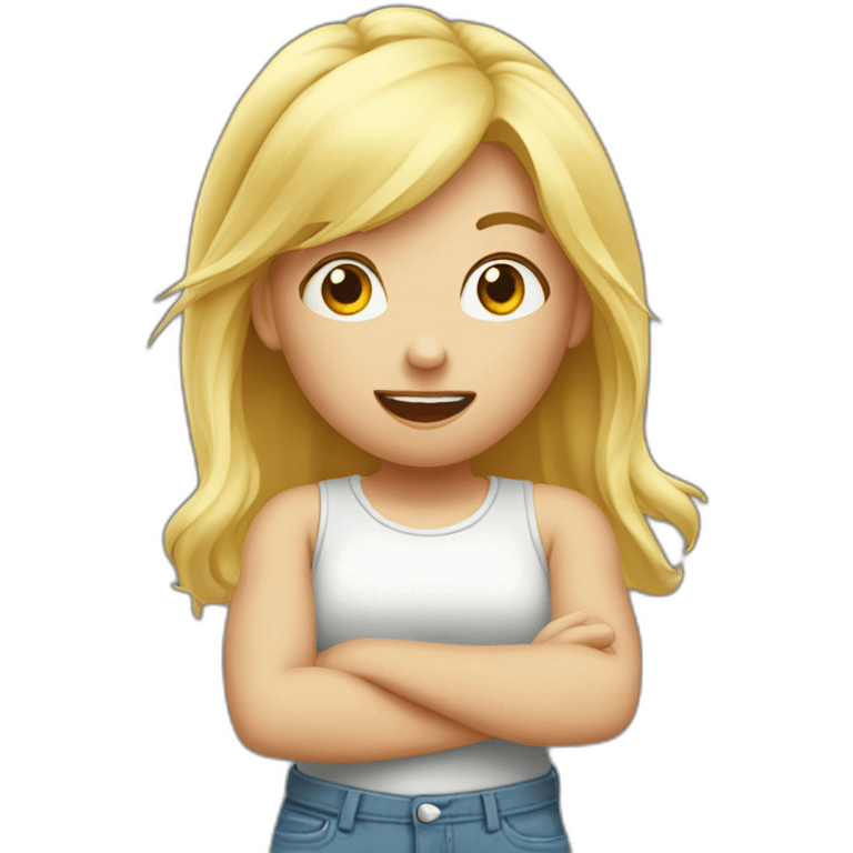 blond girl farting emoji