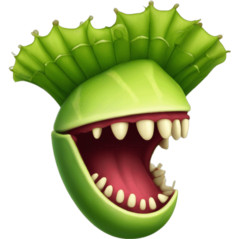 Venus flytrap with teeth emoji