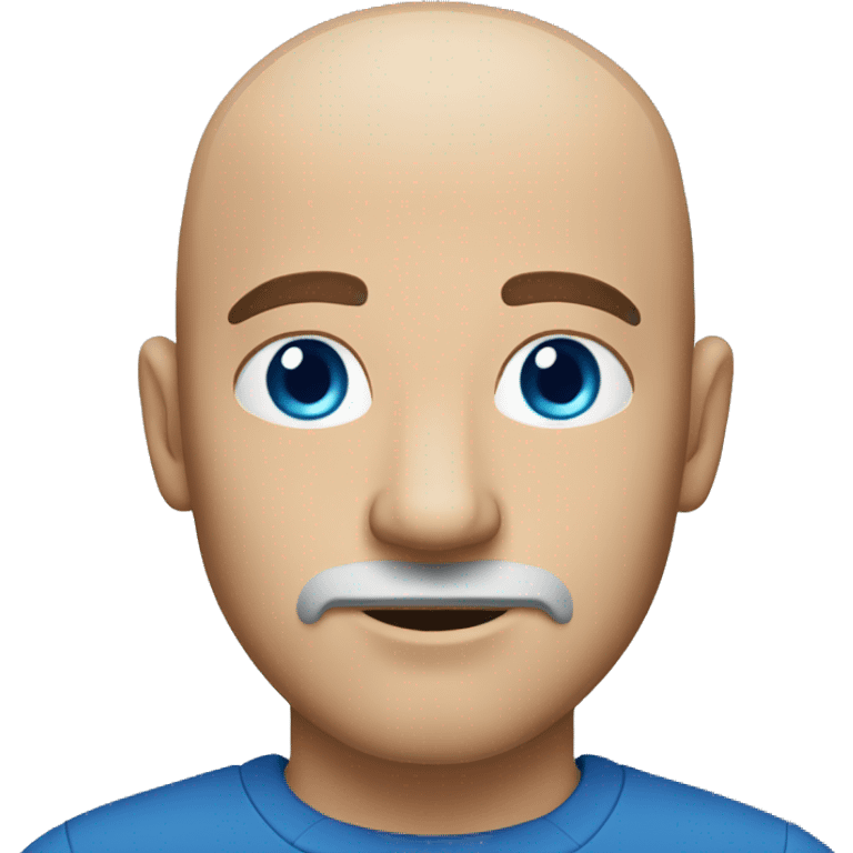 a bald white man with blue eyes and a short brown goatee emoji