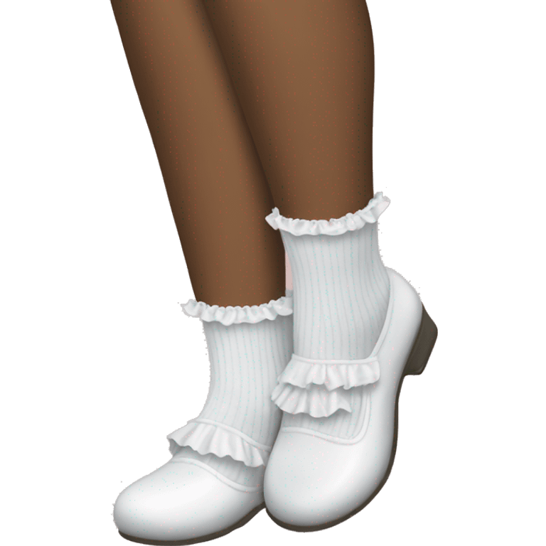 mary jane shoes and frilly white socks emoji