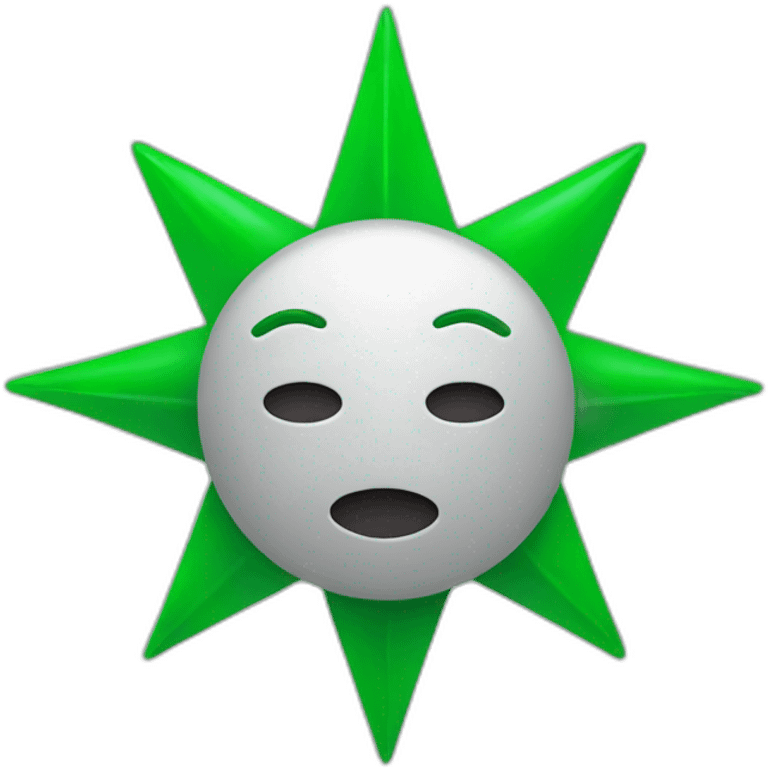 grey face in a green star emoji