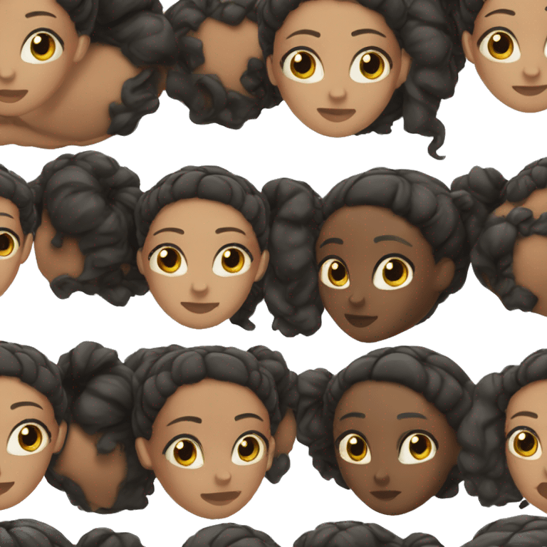 a black girl with black hair in a bun with black eyes and a little bit of acne emoji