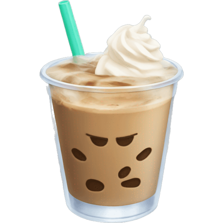 iced latte in clear cup emoji