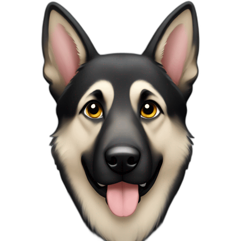 silver and black German shepherd emoji