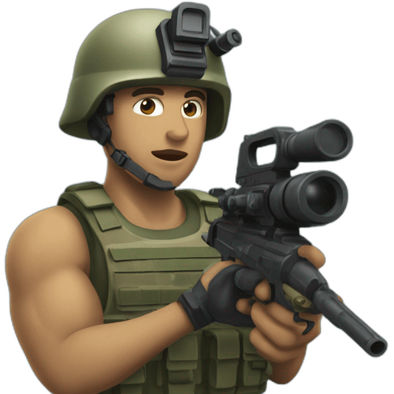 marine with a microphne and a gun emoji