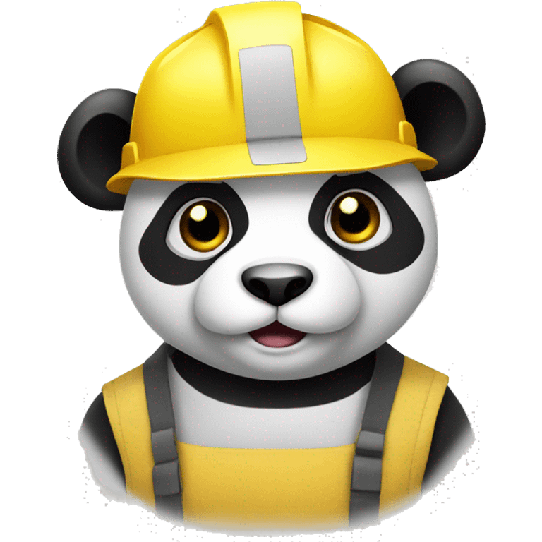 panda with yellow construction hat emoji