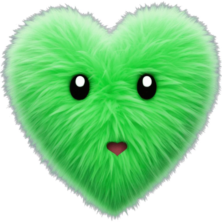 Green fuzzy heart emoji