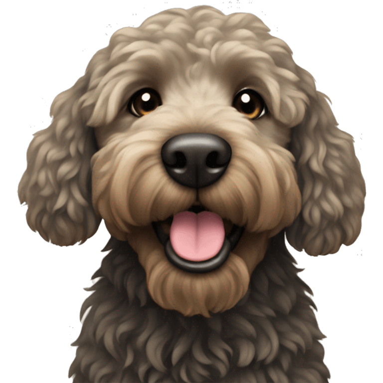 Black golden doodle emoji