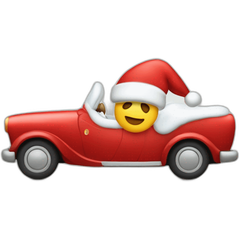 Santa clou en su carro navideño emoji