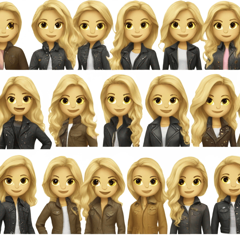 blonde girls in stylish jackets emoji