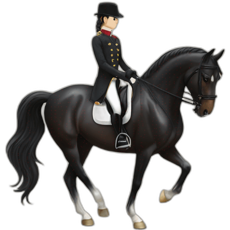 Black dressage horse emoji