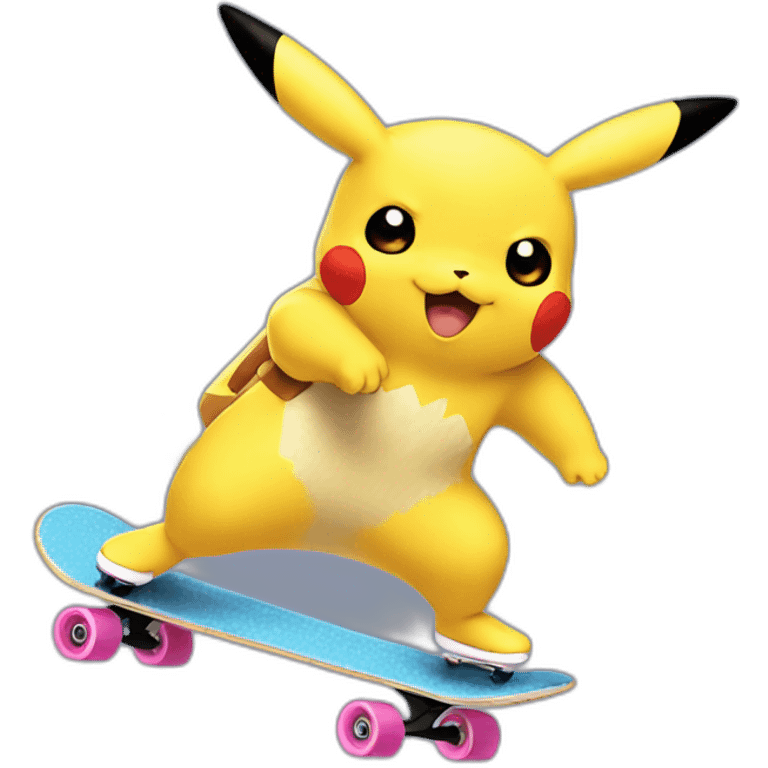 Pikachu skating emoji